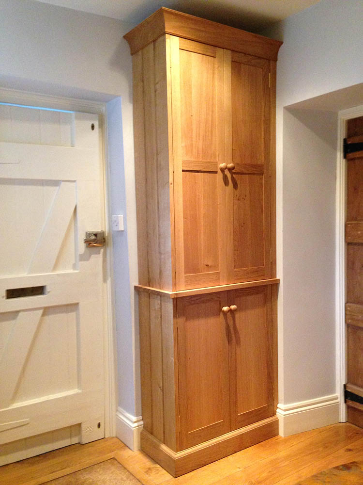 Tall oak cupboard, handmade in Shropshire
